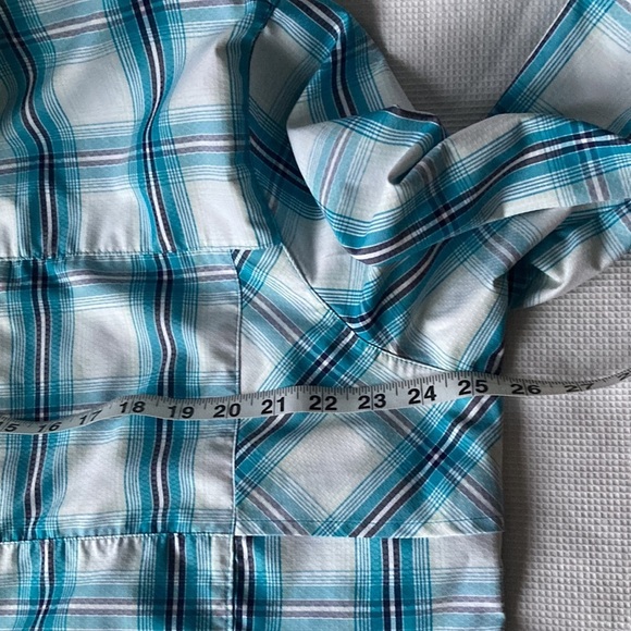 Worldwide Sportsman White Blue Plaid  Button Down Shirt, Size XXL SPF 30 - Picture 10 of 13